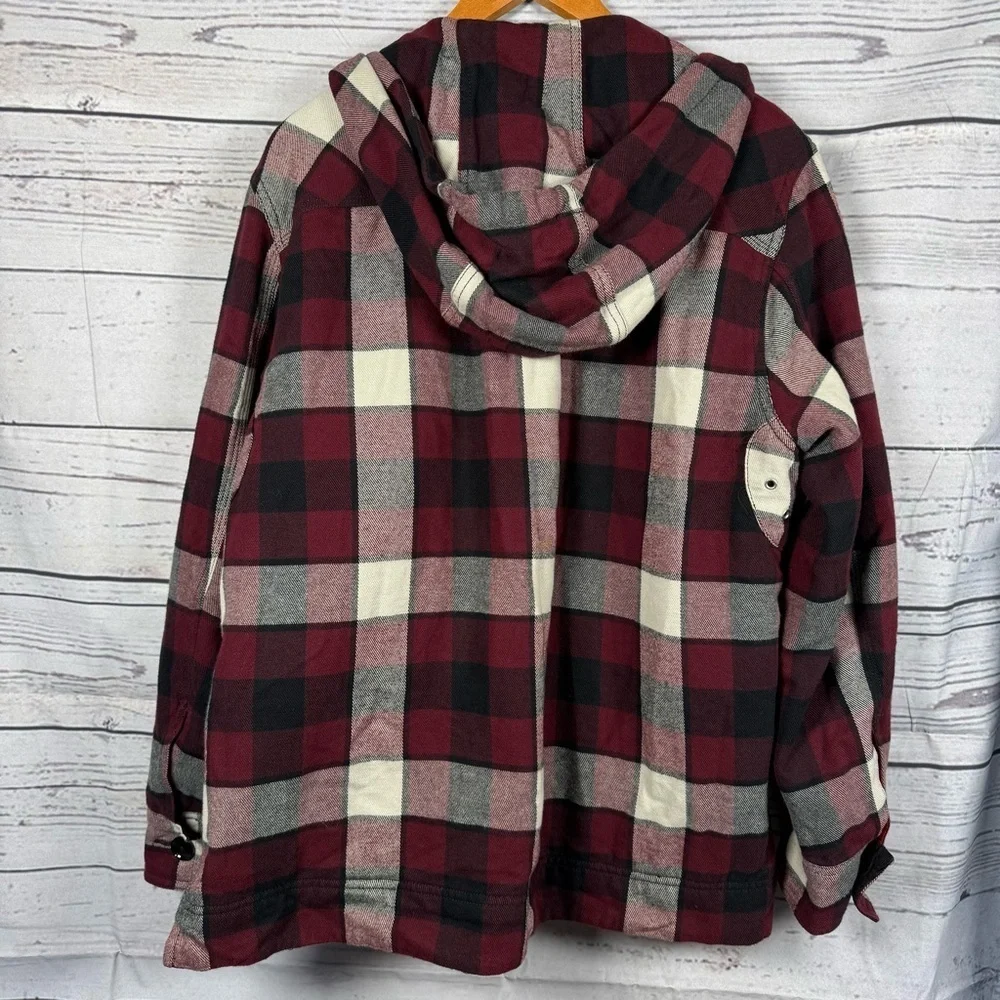 DIESEL Men’s Jacket  Zip-Up Hoodie J Vasilevich Red Black Plaid Size S